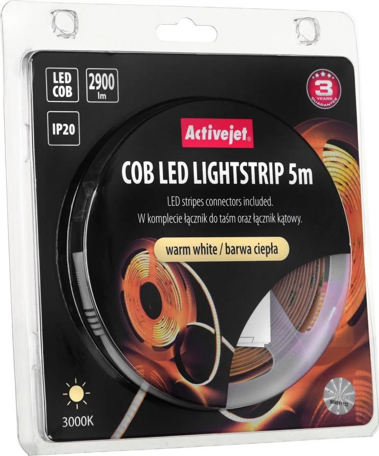 LED Juosta - Activejet AJE-COB 5m Šiltas