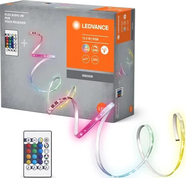 Ledvance JUOS RINK LED 12.5W RGB 3M RC MUZIKINIS VALDYMAS