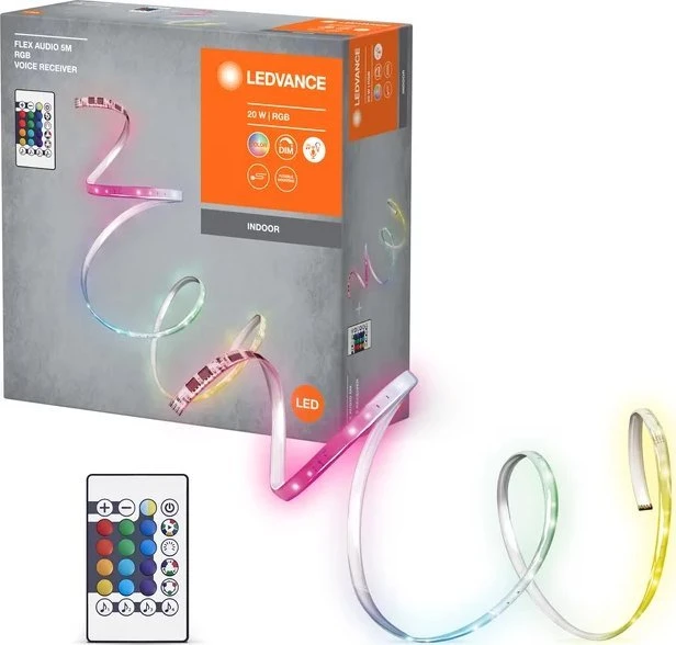 Ledvance JUOS RINK LED 20W RGB 5M RC MUZIKINIS VALDYMAS