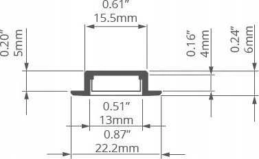 LED juosta Prescot Prescot LED profilis MICRO-K-ALU-MLC-2M 2m pieno spalvos, įleidžiamas, anoduotas COM