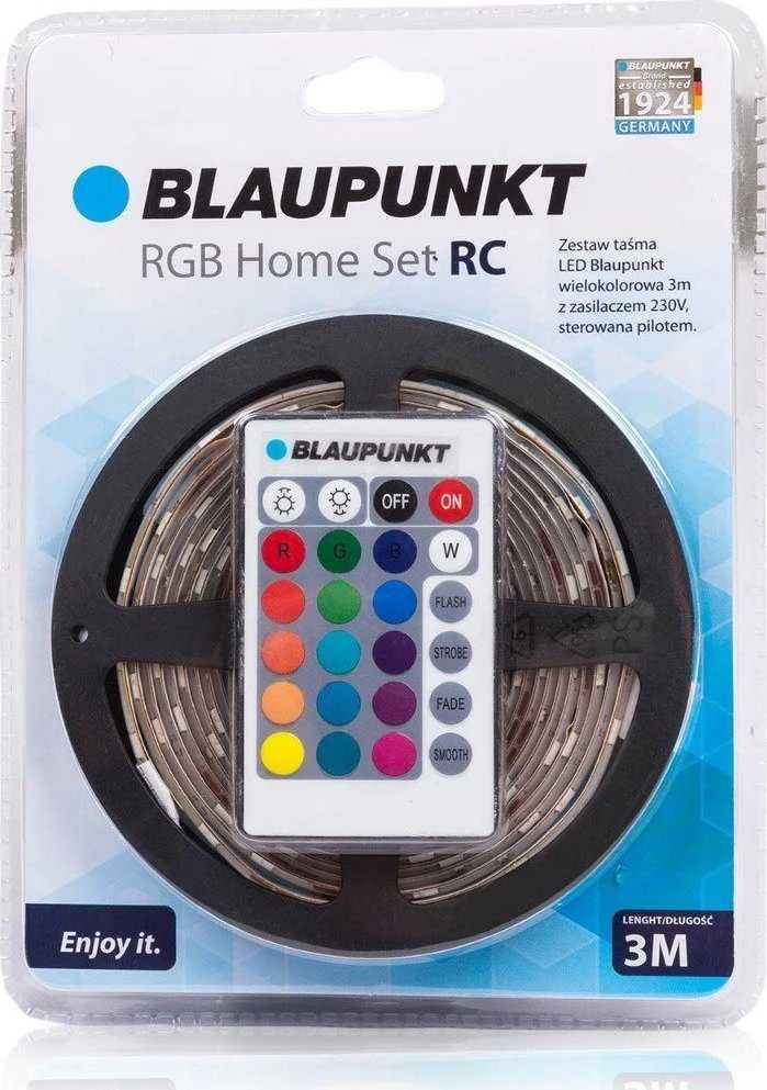 Taśma LED Blaupunkt Rinkinys taśma LED RGB 12V 3M IP20 Pultas+CE ADAPTER blister