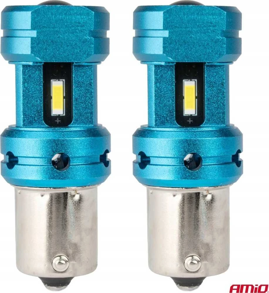LED lemputės Canbus 1156 BA15S P21W R10W R5W 4SMD 1860 baltos 12V 24V amio-04252