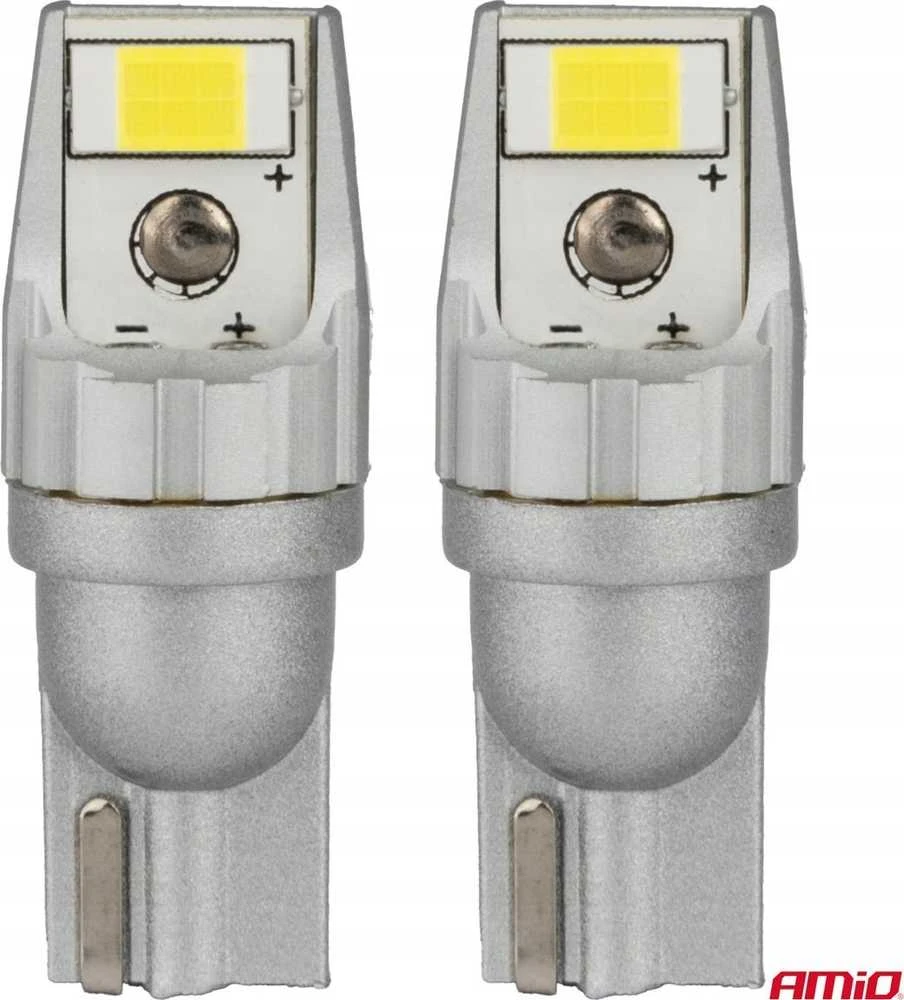 LED lemputės Canbus T10 W5W 2SMD 3570 baltos 12V 24V amio-04256