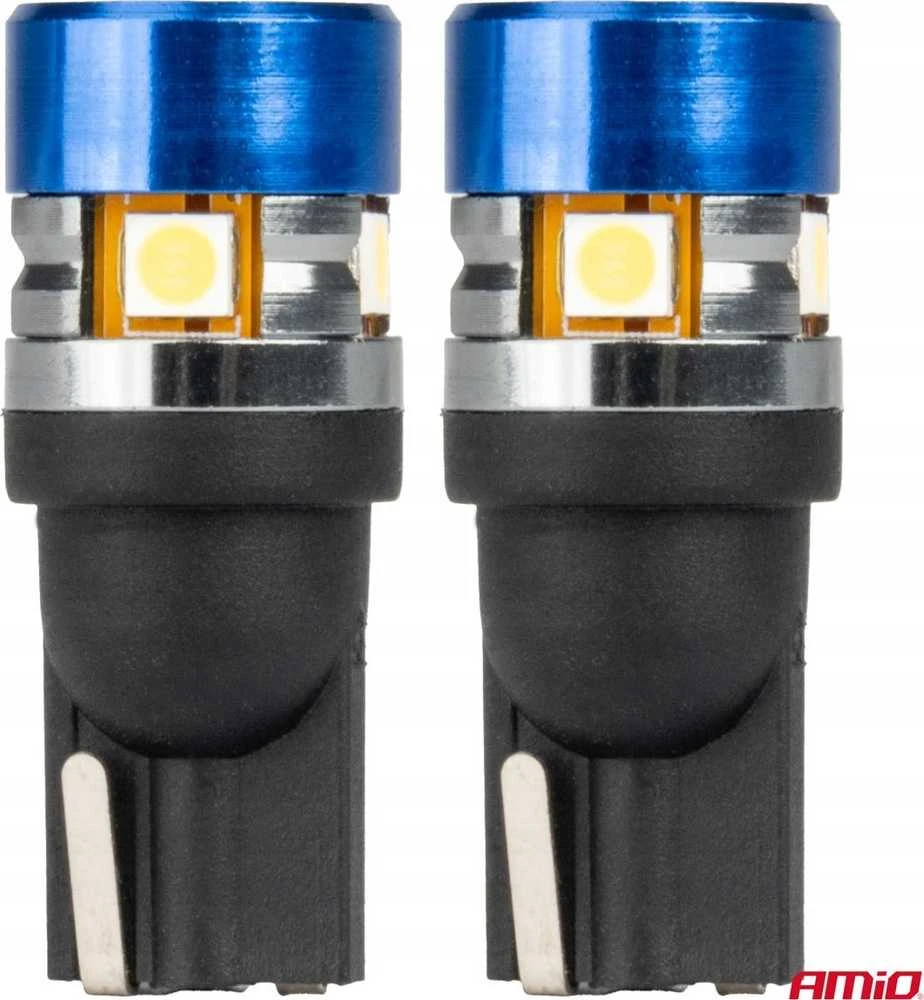 LED lemputės Canbus T10 W5W 5SMD 3030 baltos 12V 24V amio-04240