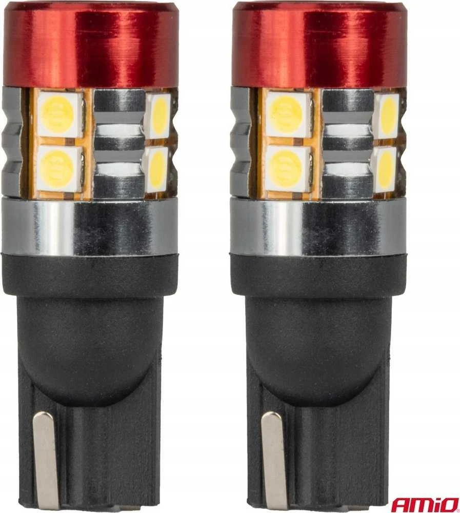 LED lemputės Canbus T10 W5W 9 SMD 3030 baltos 12V 24V amio-04242
