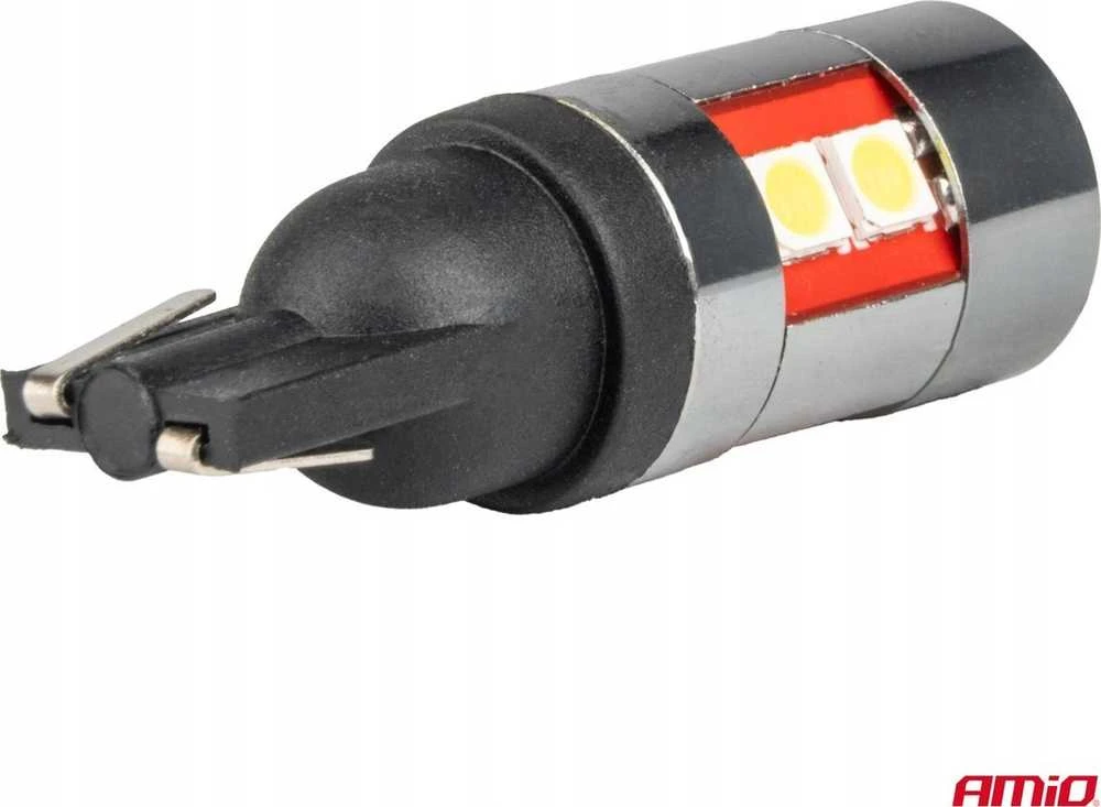LED lemputės Canbus T10 W5W 9 SMD 3030 baltos 12V 24V 36V 48V amio-04244