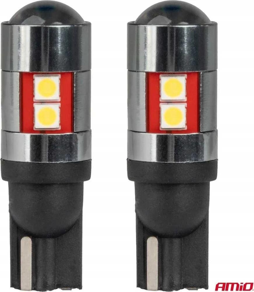 LED lemputės Canbus T10 W5W 9 SMD 3030 baltos 12V 24V 36V 48V amio-04244
