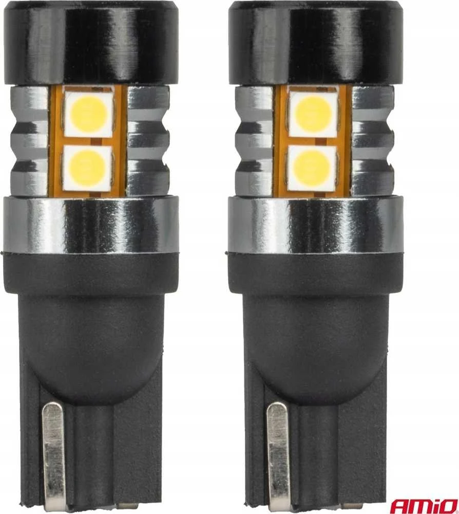 LED lemputės Canbus T10 W5W 9 SMD 3030 baltos 12V 24V amio-04241