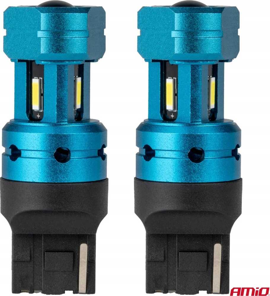 LED lemputės Canbus T20 7440 W21W 4SMD 1860 baltos 12V 24V amio-04254