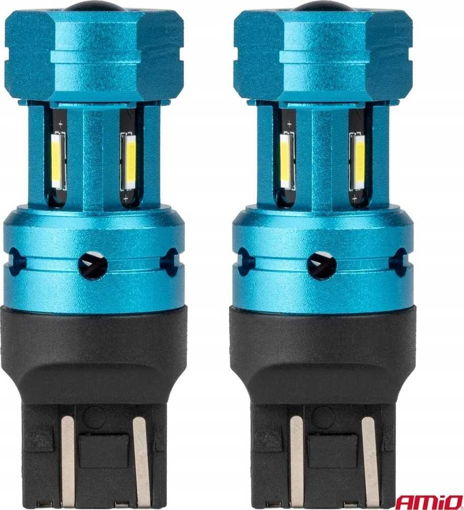 LED lemputės Canbus T20 7443 W21/5W 4SMD 1860 baltos 12V 24V amio-04255