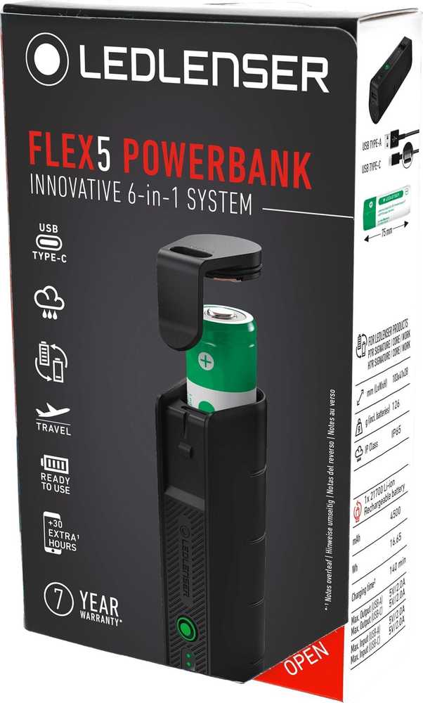 LED Lenser Powerbank Ledlenser FLEX5 4500mAh Juodas