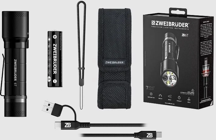LED Lenser Zweibrüder LED žibintuvėlis 3000 lm, įkraunamas per USB-C, IP67, ZB-8406
