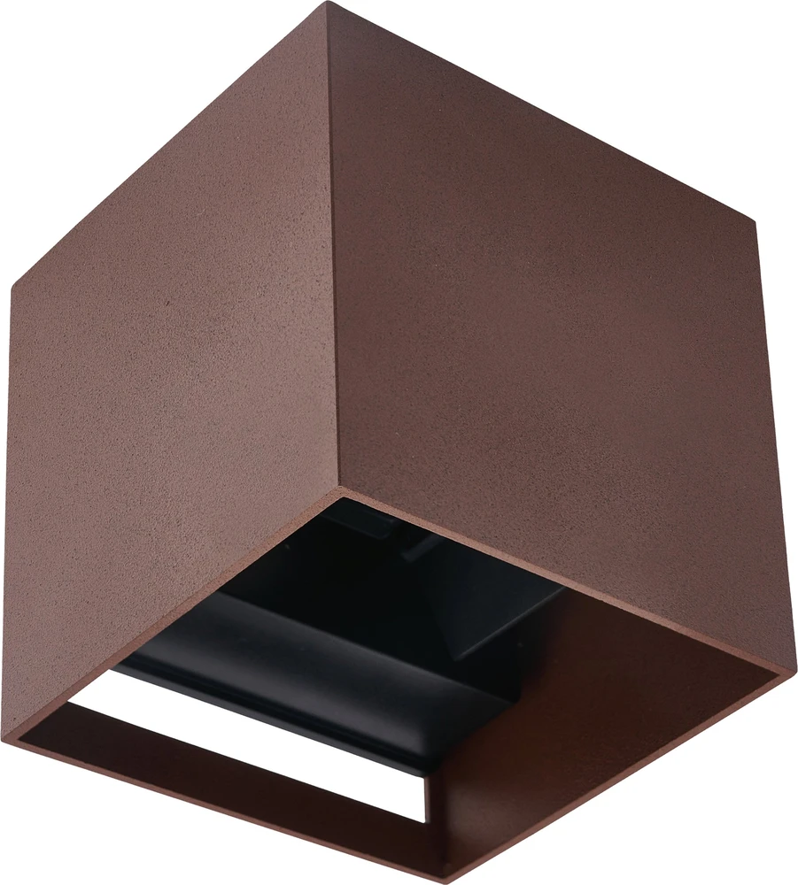 Sieninis šviestuvas Led Line Lite Sieninis lauko šviestuvas CUBE 2x3W 4000K, reguliuojamo švietimo kampo, corten spalvos