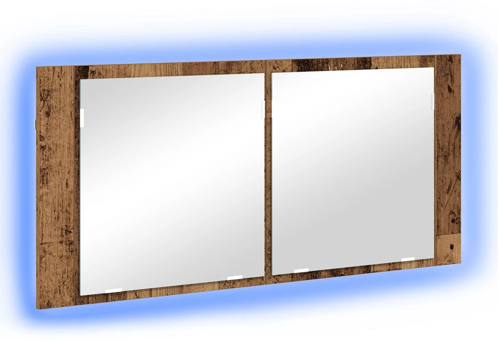 LED veidrodis spintelė Senas medis 100 x 12 x 45 cm