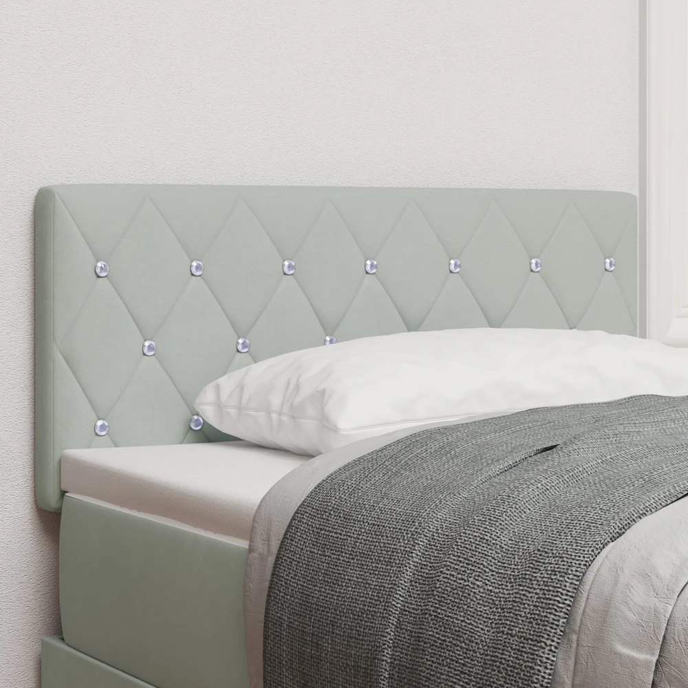 LED galvūgalis su LED juostelėmis Šviesiai pilka 100 cm Aksomas