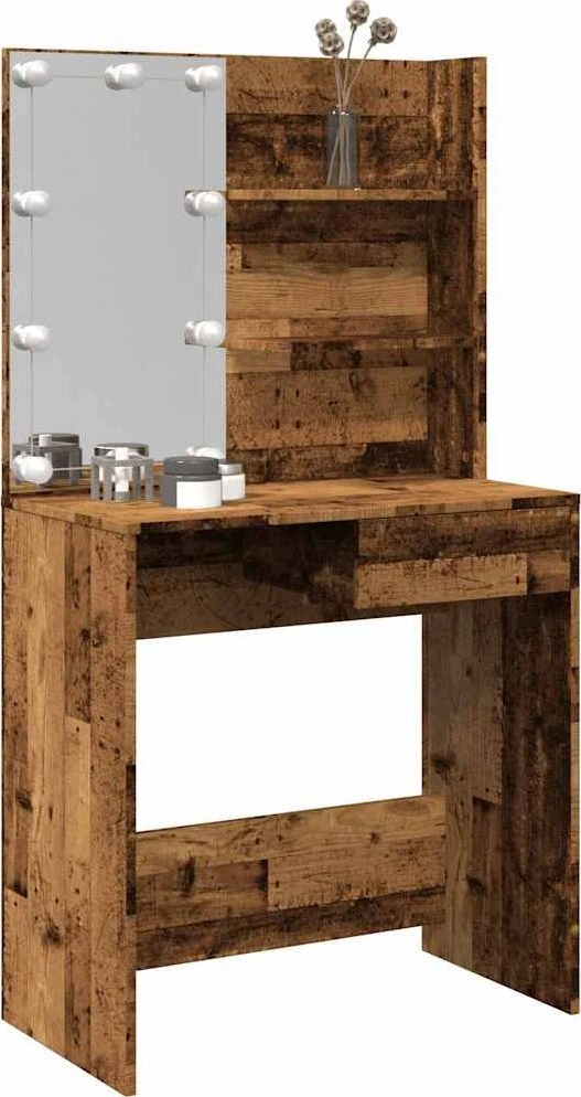 tualetinis staliukas su LED Old Wood 74,5x40x141 cm