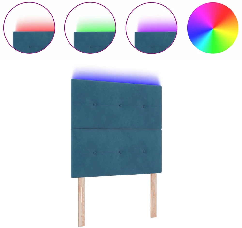 LED galvūgalis su LED juostelėmis Mėlyna 90 cm Aksomas