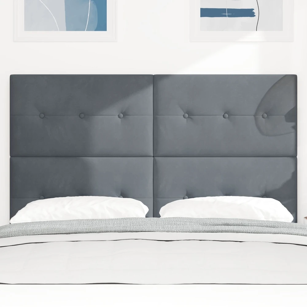 LED galvūgalis su LED juostelėmis Pilka 144 cm Aksomas