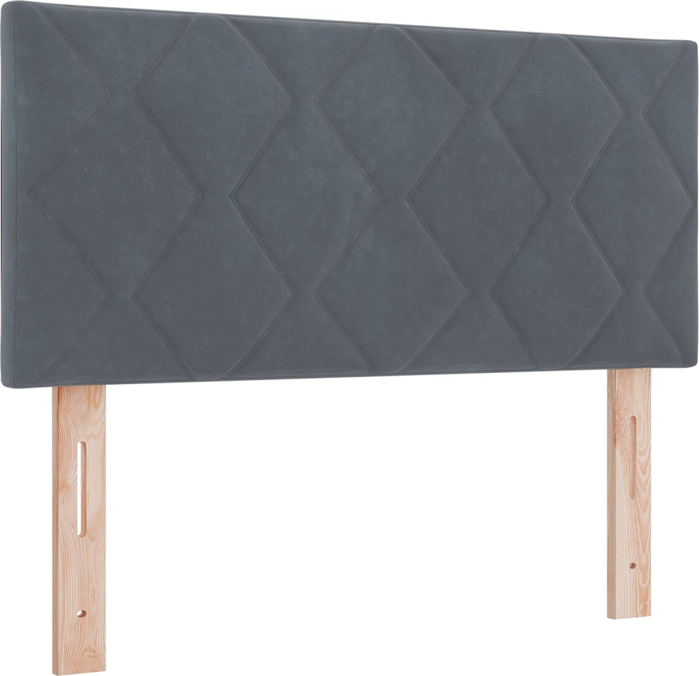 LED galvūgalis Tamsiai pilka 90 cm Aksomas