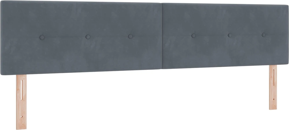LED galvūgalis su LED juostelėmis Pilka 200 cm Aksomas