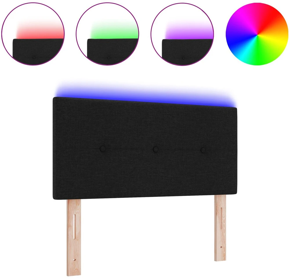 LED galvūgalis su LED juostelėmis Juodas 100 cm audinys