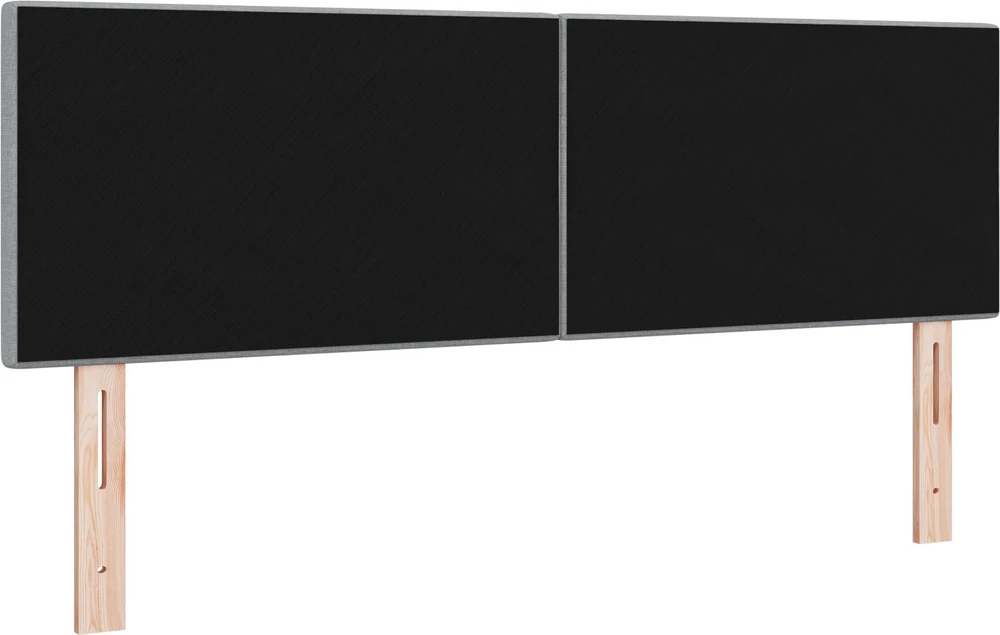 LED galvūgalis su LED juostelėmis Šviesiai pilka 144 cm audinys