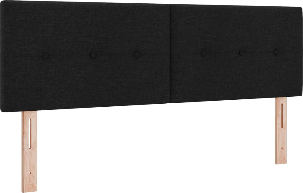LED galvūgalis su LED juostelėmis Juodas 160 cm audinys