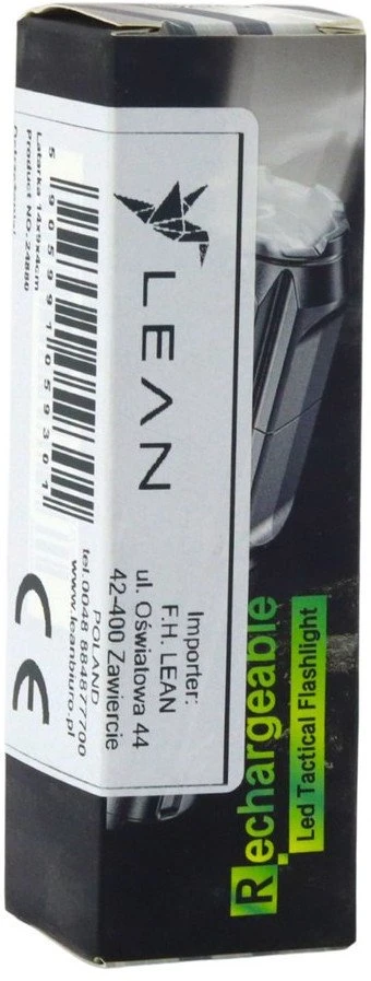 Lean Žibintuvėlis LED su reguliuojamu priartinimu ir USB įkrovimu, 3 šviesos režimai, juodas