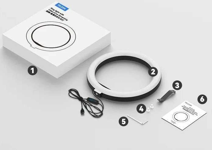 Telesin žiedinė lempa LED Ring 10'' / 26 cm / Vlog 12 W ant trikojo 1/4'' selfie foto / P3-fs-02