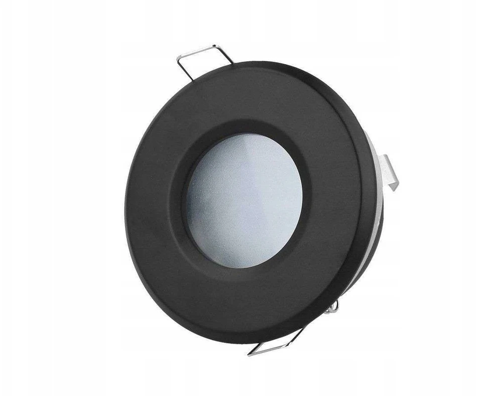 Įmontuojamas šviestuvas, MR16/GU10, apvalus, juodas, hermetinis IP44, LED LINE