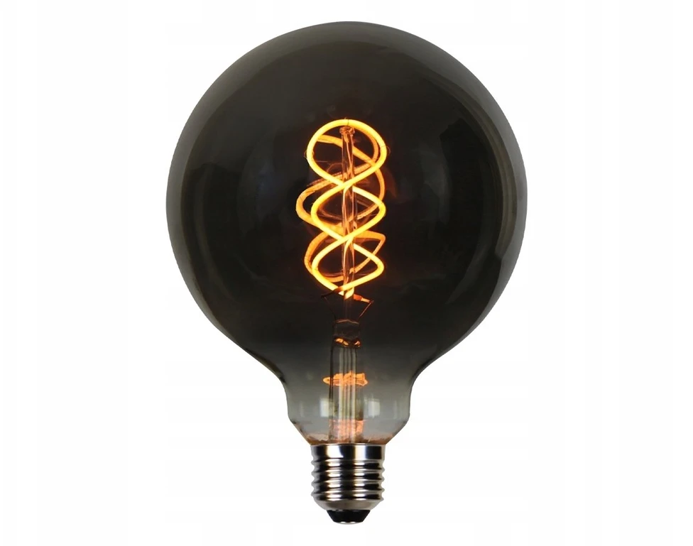 LED lemputė E27 G125 230V 4W 150lm, gintarinė balta 1800K, RETRO VINTAGE GRAPHITE, pritemdoma, LED line PRIME