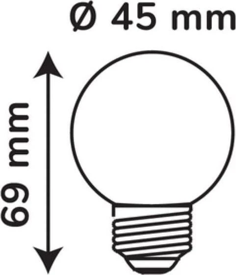 Led Line Lemputė E27 230V G45 1W, šiltai balta, plastikinė, LEDOM