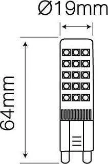 Lemputė LED G9 230V 8W, 750lm, neutraliai balta, LED line
