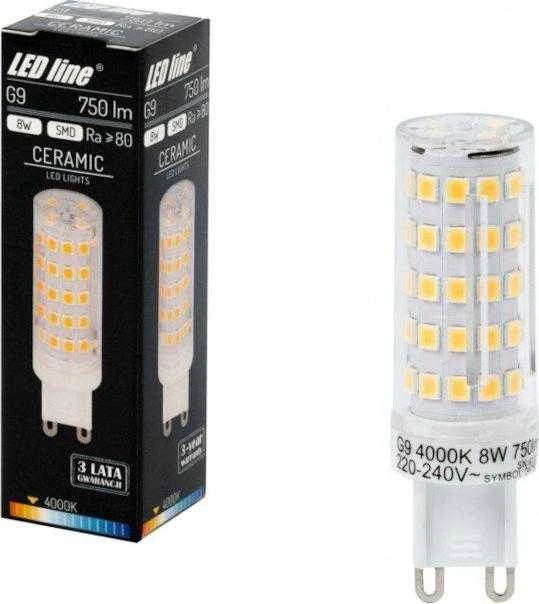 Lemputė LED G9 230V 8W, 750lm, neutraliai balta, LED line