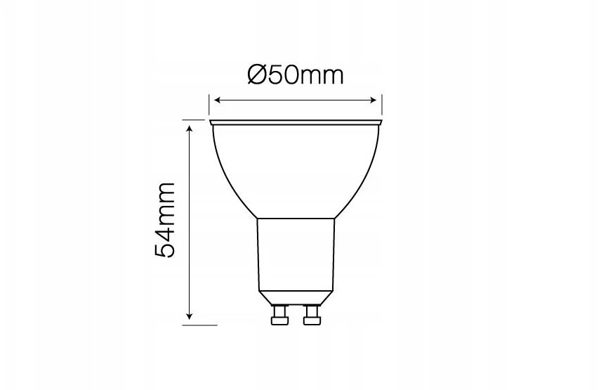 Lemputė LED GU10 230V 5.5W 345lm šiltai balta 2200K-3000K pritemdoma, šviesa šiltėja, LED line