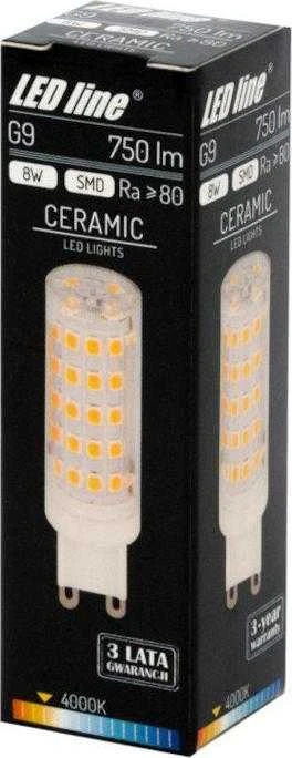 Lemputė LED G9 230V 8W, 750lm, neutraliai balta, LED line
