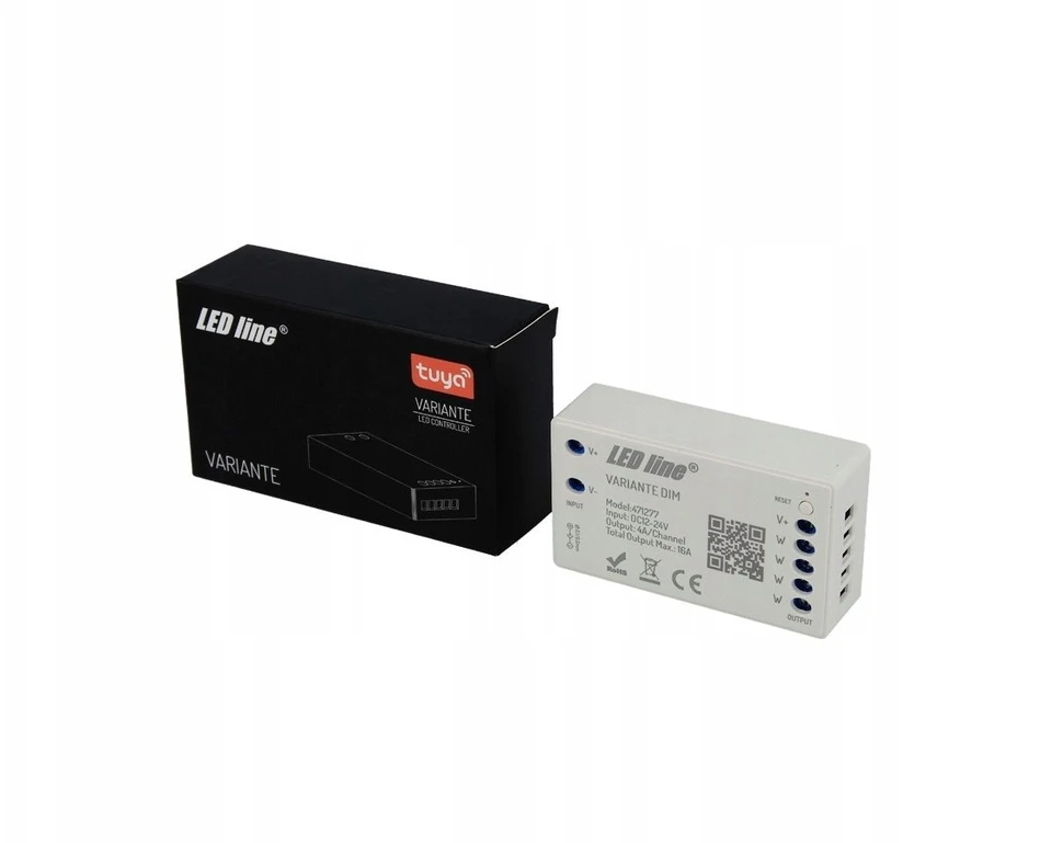 LED valdiklis, 12-24V, 4x4A, vienos spalvos, DIM, Wi-Fi TUYA VARIANTE +RF, LED LINE