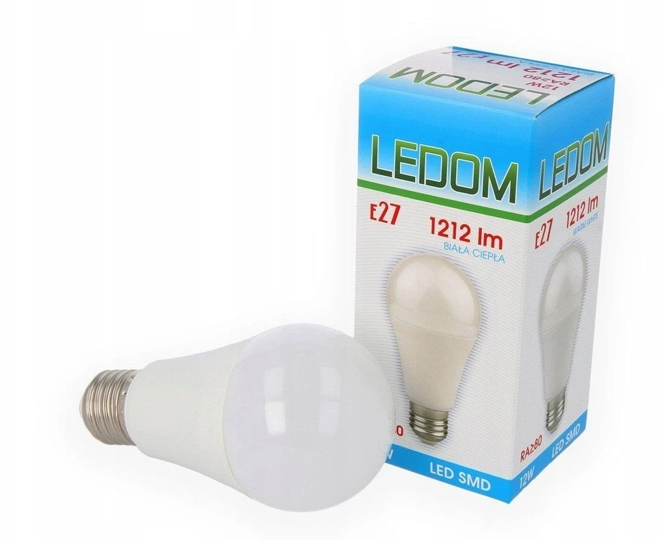 Led Line Lemputė LED E27 230V 12W A60 1212lm šiltai balta, LEDOM