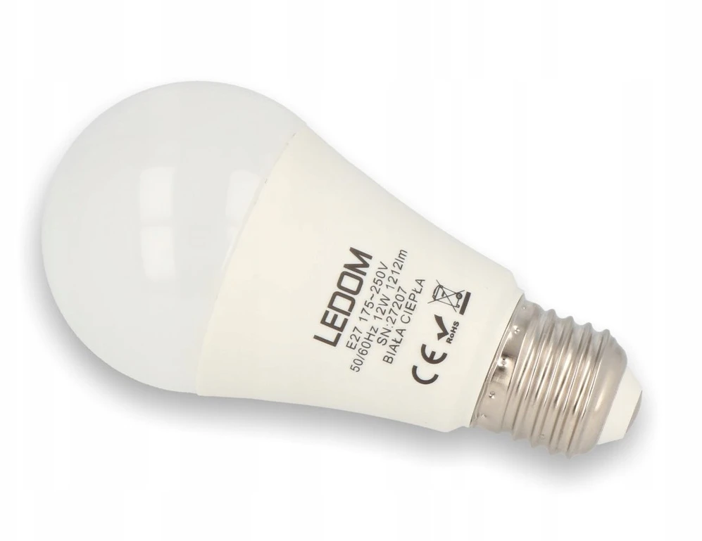Led Line Lemputė LED E27 230V 12W A60 1212lm šiltai balta, LEDOM