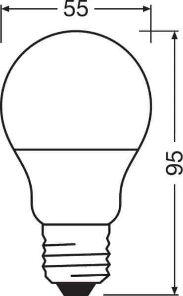 LED lemputė OSRAM, A60, E27, 5,5 W, 470 lm, 2700 K