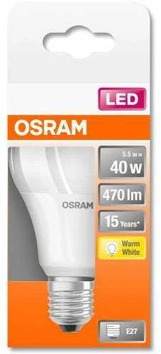 LED lemputė OSRAM, A60, E27, 5,5 W, 470 lm, 2700 K