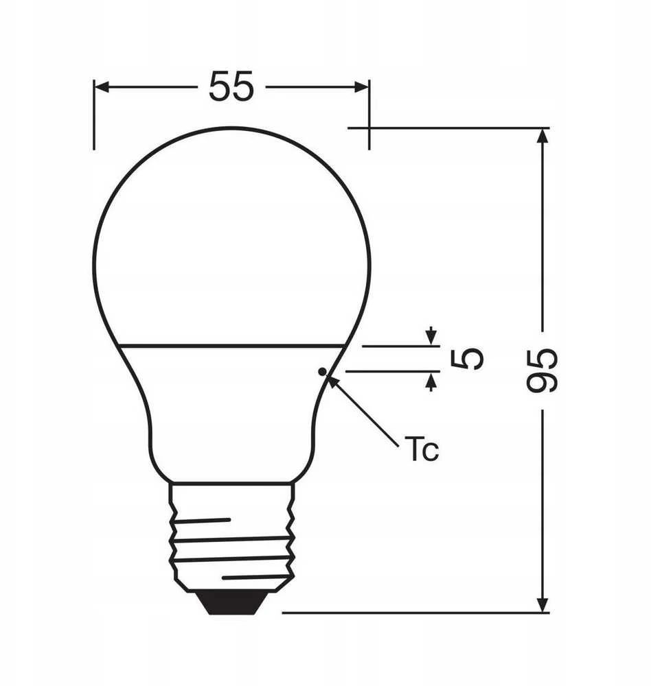 LED lemputė OSRAM, A60, E27, 5,5 W, 470 lm, 2700 K