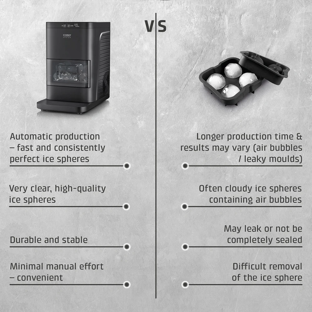 Ledukų gaminimo aparatas Caso IceBall Pro, 130 W, Juodas