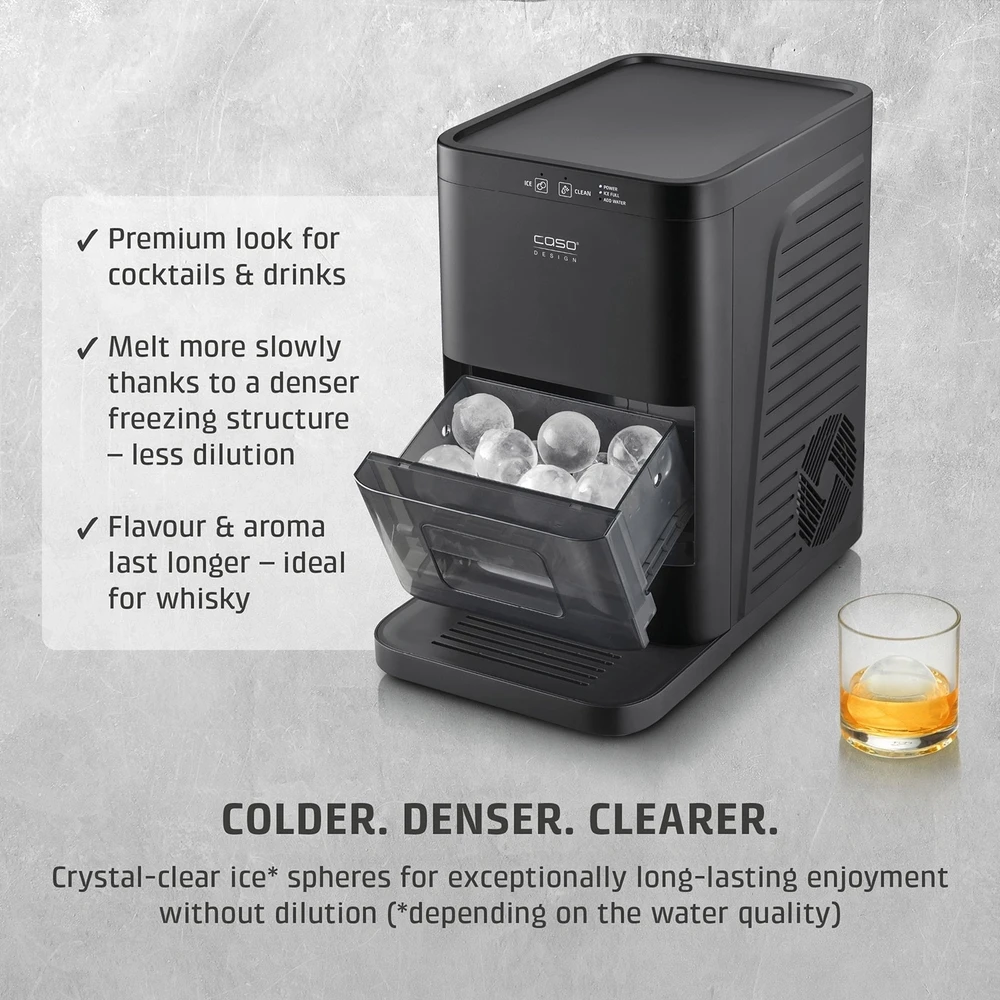 Ledukų gaminimo aparatas Caso IceBall Pro, 130 W, Juodas