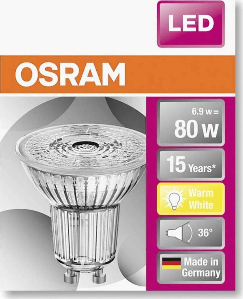 Osram Parathom Reflector LED | GU10 | 6,9 W | Šiltas Baltas