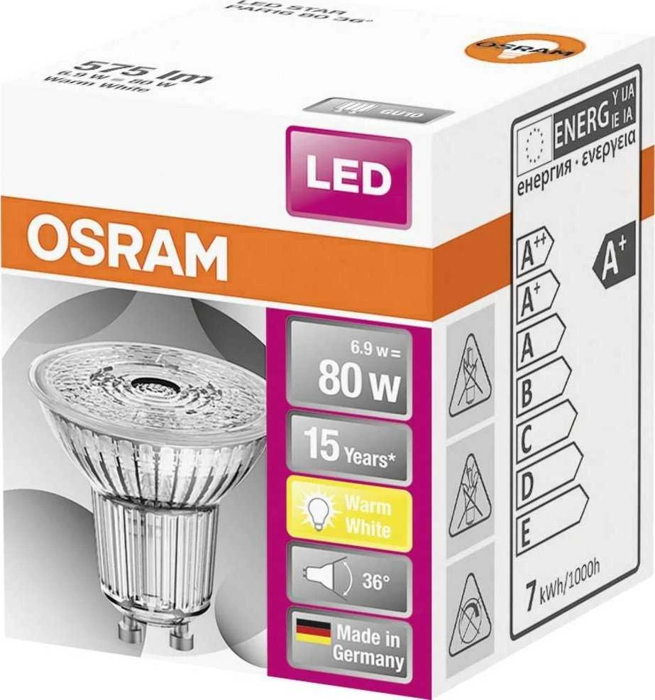 Osram Parathom Reflector LED | GU10 | 6,9 W | Šiltas Baltas