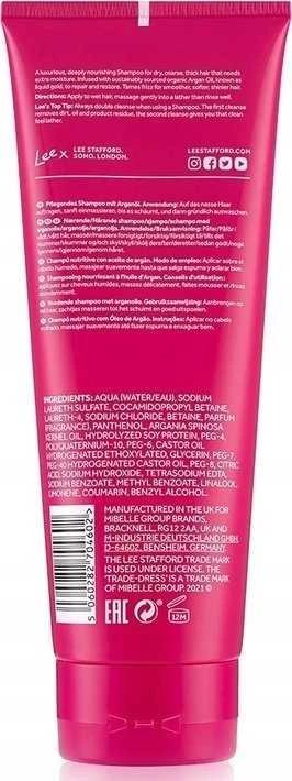 Lee Stafford - Maitinamasis šampūnas su argano aliejumi iš Maroko, 250 ml