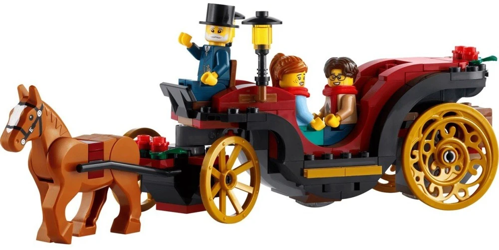 Konstravimo Rinkinys - LEGO Wintertime Carriage Ride, 153 Dalys, 3 Minifigūrėlės 40603