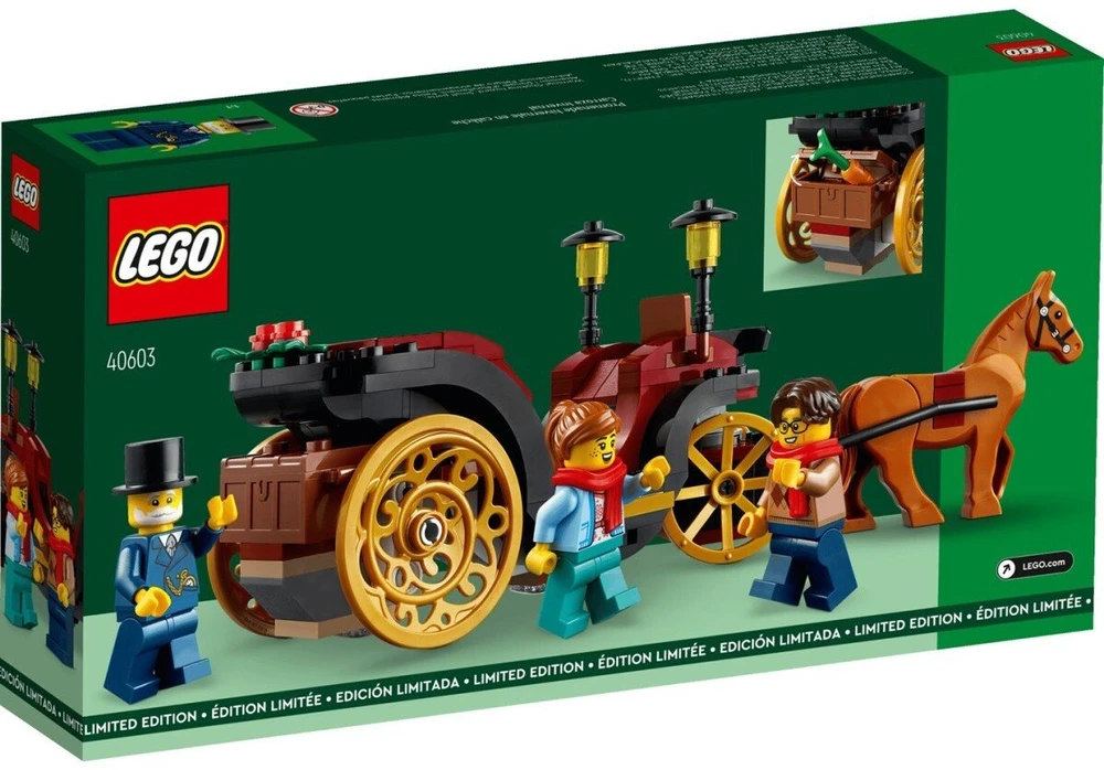 Konstravimo Rinkinys - LEGO Wintertime Carriage Ride, 153 Dalys, 3 Minifigūrėlės 40603