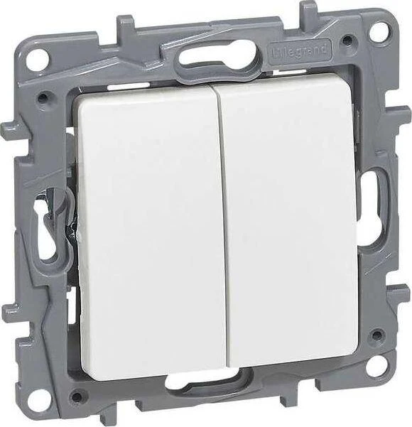 Legrand laiptų jungiklis 10AX + mygtukas 6A baltas (764509)